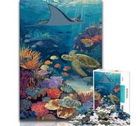 Puzzle da 1000 pezzi per adulti e ragazzi, Mondo Marino, difficile da completare ma divertente e umoristico, regalo di compleanno, regali, decorazione murale 38x26cm