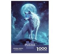 Puzzle Da 1000 Pezzi Per Adulti E Ragazzi Moonlit Wolf's Gaze -7 Puzzle Per Adulti Gioco Rompicapo Per Divertimento in Famiglia Interazione Genitore-figlio 70x50cm/1000pcs