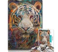 Puzzle da 1000 pezzi per adulti e ragazzi, motivo: Fantasy Tiger, con poster abbinato e scheda di curiosità per bambini dai 14 anni in su (dimensioni 38x26cm)