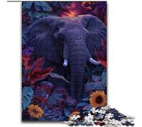 Puzzle da 1000 pezzi per adulti e ragazzi, motivo: Girasole e elefante, giocattoli educativi e regali unici per compleanni e anni 14+ (dimensioni 26x38cm)