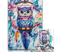 Puzzle da 1000 pezzi per adulti e ragazzi, motivo: gufo fantasy, 1000 pezzi per adulti, regalo di compleanno, regali, decorazione murale per bambini dai 14 anni in su (dimensioni 38x26cm)