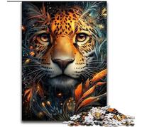 Puzzle da 1000 pezzi per adulti e ragazzi, motivo: leopardo floreale, gioco per famiglie, decorazione unica per la casa e regalo per bambini dai 14 anni (dimensioni 50x75cm)