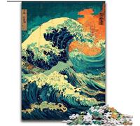 Puzzle da 1000 pezzi per adulti e ragazzi, motivo: onde giapponesi, per bambini dai 14 anni in su, ideale come regalo per tutta la famiglia e gli amici dimensioni 50x75cm