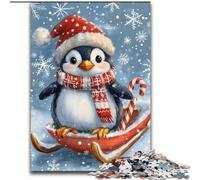 Puzzle da 1000 pezzi per adulti e ragazzi, motivo: pinguino di Natale, adatto a persone dai 14 anni in su Difficile da completare ma divertente e spiritoso Ottimo regalo dimensioni 50x75cm