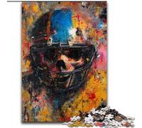 Puzzle da 1000 pezzi per adulti e ragazzi, motivo: teschio e casco, attività divertenti per la casa, giocattoli per i giorni di pioggia, regali di compleanno (dimensioni 26x38cm)