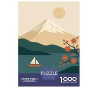 Puzzle Da 1000 Pezzi Per Adulti E Ragazzi Mount Fuji Poster - Minimalist Japanese Wall Art, Cherry Blossom & Mountain Landscape Print Puzzle Gioco Per Famiglie Sfida Difficile Difficile E Sfida 38x26c