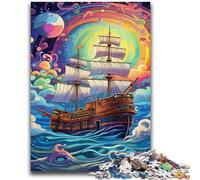 Puzzle da 1000 pezzi per adulti e ragazzi, nave pirata della galassia, puzzle per adulti, gioco stimolante, ideale come regalo per tutta la famiglia (50x75cm)