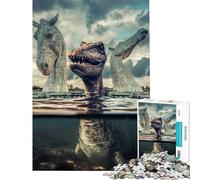 Puzzle da 1000 pezzi per adulti e ragazzi Nessie visita i Kelpies Giocattolo educativo gioco interattivo per tutta la famiglia ideale come regalo di Babbo Natale segreto (dimensioni 38x26cm)