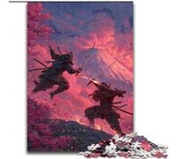 Puzzle da 1000 pezzi per adulti e ragazzi Ninja ai piedi del monte Fuji, gioco stimolante e gioco per famiglie con poster abbinato e foglio di quiz 50x75cm