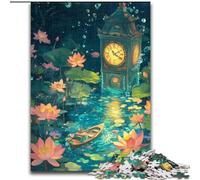 Puzzle da 1000 pezzi per adulti e ragazzi, orologio di loto, analisi e logica con pezzi completamente interconnessi di forma casuale, per bambini dai 14 anni in su (dimensioni 50x75cm)