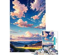 Puzzle da 1000 pezzi per adulti e ragazzi paesaggio anime con nuvole gioco per famiglie difficile ideale come regalo (dimensioni 38x26cm)