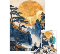 Puzzle da 1000 pezzi per adulti e ragazzi paesaggio dorato gioco divertente corsa a tempo ideale come regalo (dimensioni 38x26cm)