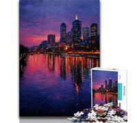 Puzzle da 1000 pezzi per adulti e ragazzi paesaggio notturno della città 1000 pezzi per adulti antistress per trascorrere il tempo libero lista dei desideri con Babbo Natale 38x26cm