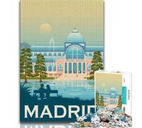 Puzzle da 1000 pezzi per adulti e ragazzi, paesaggio urbano di Madrid, Spagna, per gioco educativo, giocattolo, regalo di compleanno, regali, arte murale (75x50cm)