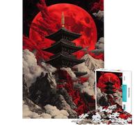 Puzzle da 1000 pezzi per adulti e ragazzi Pagoda della Luna Rossa gioco rilassante taglio di precisione ideale come regalo (dimensioni 50x75cm)