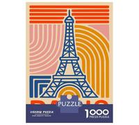 Puzzle Da 1000 Pezzi Per Adulti E Ragazzi Paris Eiffel Tower Retro Art Puzzle Per Adulti Gioco Per Famiglie Decorazione Per La Casa Compleanno E Regali Unici 52x38cm/1000pcs