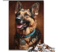Puzzle da 1000 pezzi per adulti e ragazzi, Pastore tedesco felice, educativo e didattico, ideale come regalo per tutta la famiglia (dimensioni 50x75cm)