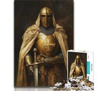 Puzzle da 1000 pezzi per adulti e ragazzi, possente cavaliere medievale, decorazione artistica da parete e idea regalo di compleanno per amici, ufficio a casa (38x26cm)