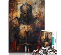 Puzzle da 1000 pezzi per adulti e ragazzi potente cavaliere medievale giochi educativi decorazione per la casa regalo di compleanno regali arte murale 75x50cm