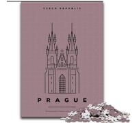 Puzzle da 1000 pezzi per adulti e ragazzi Praga Repubblica Ceca, giocattoli antistress, regali di compleanno unici per bambini dai 14 anni in su, 26x38cm