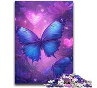 Puzzle da 1000 pezzi per adulti e ragazzi, puzzle a forma di farfalla viola per adolescenti, perfetti per le serate di gioco, giocattolo colorato per un regalo a casa (75x50cm)