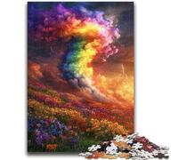 Puzzle da 1000 pezzi per adulti e ragazzi, puzzle arcobaleno tornado per adolescenti, rompicapo - regalo di compleanno per uomini 38x26cm