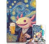 Puzzle da 1000 pezzi per adulti e ragazzi, puzzle Axolotl per adulti, con poster abbinato e scheda di curiosità per bambini dai 14 anni in su (dimensioni 38x26cm)