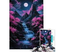 Puzzle da 1000 pezzi per adulti e ragazzi puzzle con cascata al chiaro di luna gioco pratico per adulti regalo per donne compleanno e regali unici (dimensioni 50x75cm)
