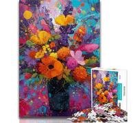 Puzzle da 1000 pezzi per adulti e ragazzi, puzzle con fiori in un vaso, con poster abbinato e scheda di curiosità, per bambini dai 14 anni in su (dimensioni 38x26cm)
