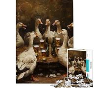 Puzzle da 1000 pezzi per adulti e ragazzi puzzle con oche e brindisi alla birra gioco per famiglie difficile ideale come regalo (dimensioni 50x75cm)