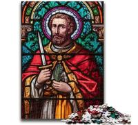 Puzzle da 1000 pezzi per adulti e ragazzi, puzzle con vetrate colorate di San Giovanni Battista, giochi educativi per famiglie, regalo per la decorazione della casa (75x50cm)