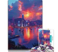 Puzzle da 1000 pezzi per adulti e ragazzi, puzzle di città al tramonto per adulti, antistress, sfida difficile, giocattoli per la decorazione della casa (dimensioni 75x50cm)