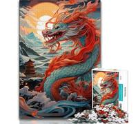 Puzzle da 1000 pezzi per adulti e ragazzi puzzle di draghi cinesi per adolescenti perfetti per le serate di gioco giocattolo colorato per regalo a casa 26x38cm
