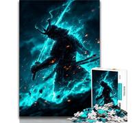 Puzzle da 1000 pezzi per adulti e ragazzi puzzle di guerra con guerrieri samurai al neon per adolescenti adatti per decorare la scrivania dai 14 anni in su 75x50cm