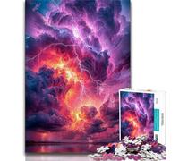 Puzzle da 1000 pezzi per adulti e ragazzi puzzle di nuvole temporalesche per ragazzi con poster abbinato e foglio di quiz per bambini dai 14 anni in su 38x26cm