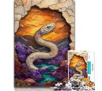 Puzzle da 1000 pezzi per adulti e ragazzi, puzzle fantasy a forma di serpente, adatti per decorare la scrivania dai 14 anni in su (dimensioni 38x26cm)