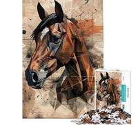 Puzzle da 1000 pezzi per adulti e ragazzi puzzle geometrico parziale con cavalli gioco divertente per adulti corsa di velocità manuale ideale come regalo (dimensioni 50x75cm)