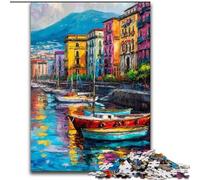 Puzzle da 1000 pezzi per adulti e ragazzi raffigurante il lungomare di Napoli, giochi divertenti per famiglie, ideale come regalo per tutta la famiglia (dimensioni 26x38cm)