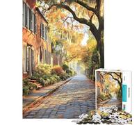 Puzzle da 1000 pezzi per adulti e ragazzi raffigurante il quartiere storico di Savannah in Georgia Un puzzle artistico per adulti un giocattolo decorativo da parete divertente e spiritoso perfetto