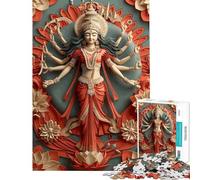 Puzzle da 1000 pezzi per adulti e ragazzi raffigurante la dea indù Durga Puzzle per ragazzi giocattolo decorativo da parete migliora la memoria difficile e stimolante (dimensioni 38x52cm)