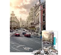 Puzzle da 1000 pezzi per adulti e ragazzi raffigurante la famosa Gran Vía di Madrid Spagna Gioco per famiglie decorazione da parete compleanno e Natale (dimensioni 38x26cm)