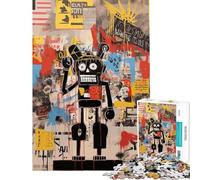 Puzzle da 1000 pezzi per adulti e ragazzi raffigurante l'Uomo della Libertà in stile Basquiat Gioco per famiglie difficile ideale come regalo (dimensioni 50x75cm)