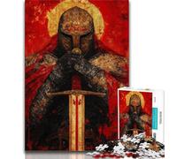 Puzzle da 1000 pezzi per adulti e ragazzi, raffigurante un cavaliere medievale e un guerriero, impegnativo da completare ma divertente e umoristico, compleanni e anniversari (38x26cm)