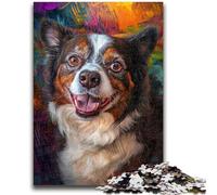 Puzzle da 1000 pezzi per adulti e ragazzi, raffigurante un pastore australiano, perfetto per le serate di gioco, giocattolo colorato da regalare a casa (38x26cm)