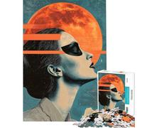 Puzzle da 1000 pezzi per adulti e ragazzi raffigurante una donna che guarda la luna Puzzle divertente e stimolante ideale come regalo di compleanno o per occasioni speciali (dimensioni 50x75cm)