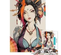 Puzzle da 1000 pezzi per adulti e ragazzi raffigurante una geisha con il simbolo della pace Puzzle divertente e stimolante ideale come regalo di compleanno o per occasioni speciali (50x75cm)