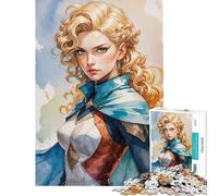 Puzzle da 1000 pezzi per adulti e ragazzi raffigurante una guerriera bionda Gioco per famiglie decorazione da parete compleanno e Natale (dimensioni 38x52cm)