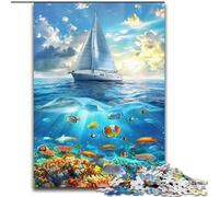 Puzzle da 1000 pezzi per adulti e ragazzi, raffigurante una nave che naviga nell'oceano, ideale come regalo educativo per tutta la famiglia (dimensioni 50x75cm)