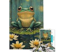 Puzzle da 1000 pezzi per adulti e ragazzi raffigurante una rana su una ninfea un puzzle da dipingere per adulti e famiglie un gioco difficile ideale come regalo (dimensioni 50x75cm)