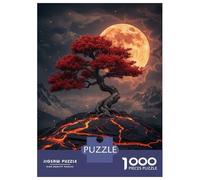 Puzzle Da 1000 Pezzi Per Adulti E Ragazzi Red Tree on Lava Field Puzzle Per Adulti Gioco Pratico Un'opera D'arte Ideale Come Regalo 52x38cm/1000pcs